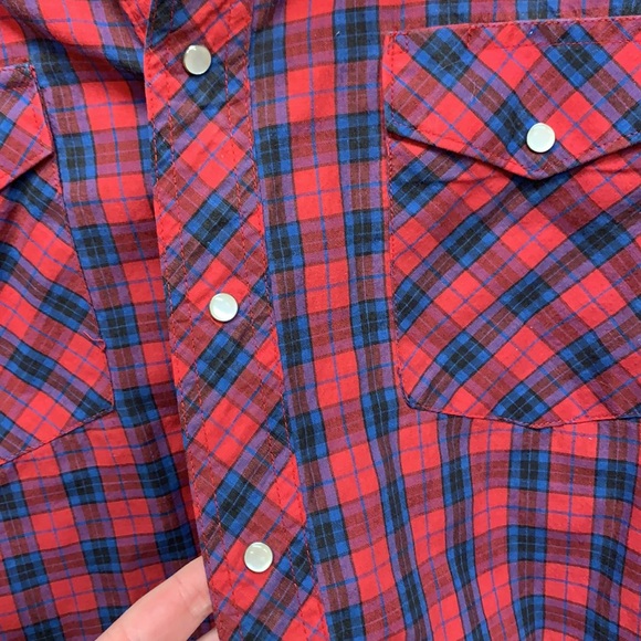 90’s vintage wrangler men’s sz L pearl snap shirt - Picture 3 of 5